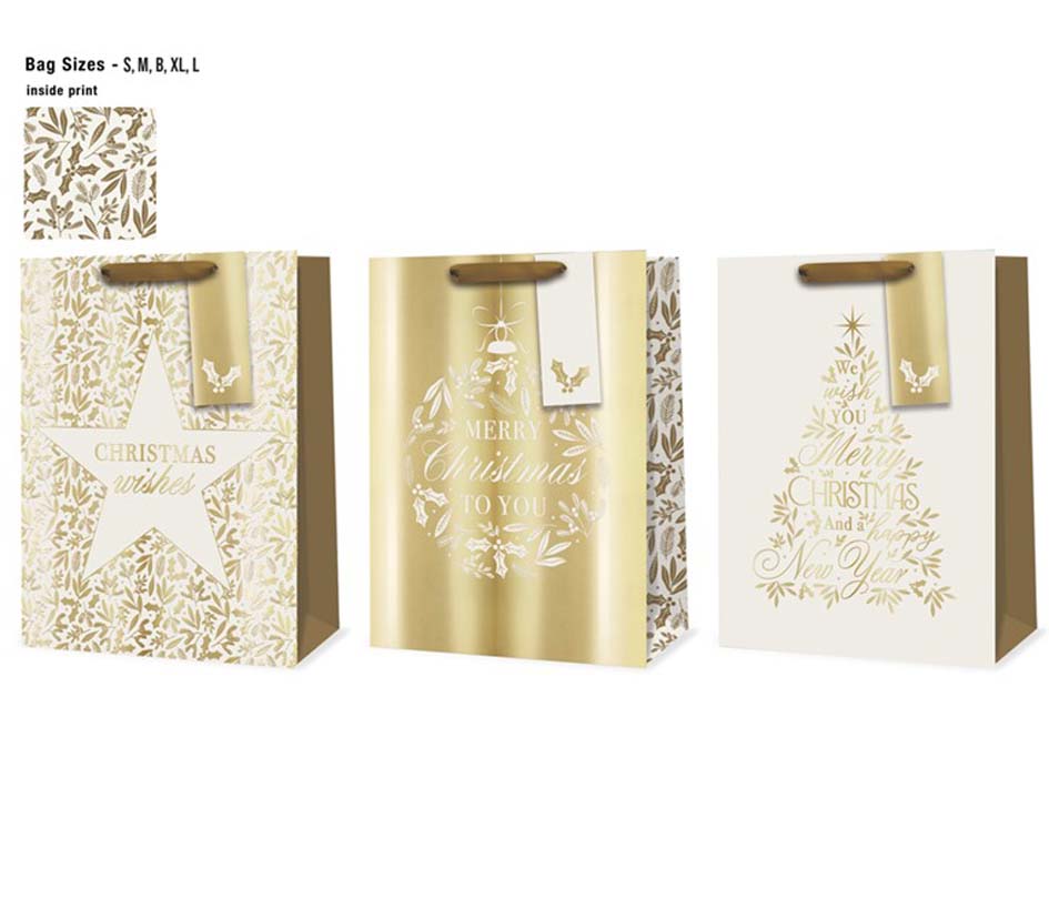 XL Christmas Gift Bag – Golds